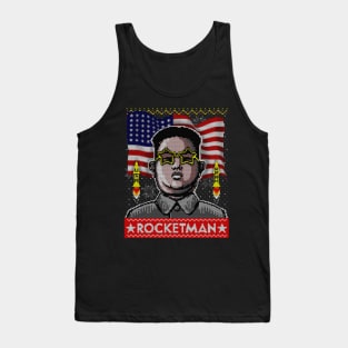 Rocketman Kim Jong-Un Ugly Christmas Sweater Tank Top